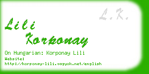 lili korponay business card